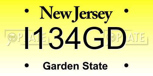 I134GD New Jersey License Plate