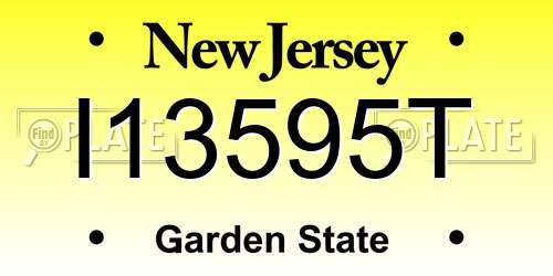I13595T New Jersey License Plate