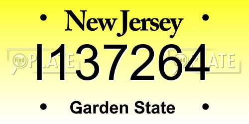 I137264 New Jersey License Plate