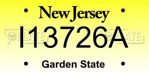 I13726A New Jersey License Plate