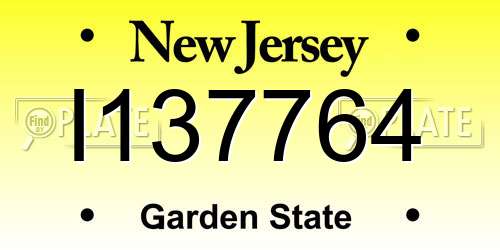 I137764 New Jersey License Plate