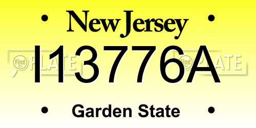 I13776A New Jersey License Plate