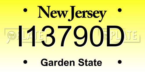 I13790D New Jersey License Plate
