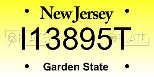 I13895T New Jersey License Plate