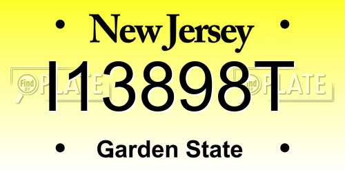 I13898T New Jersey License Plate