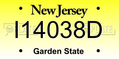 I14038D New Jersey License Plate