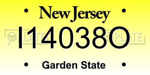 I14038O New Jersey License Plate
