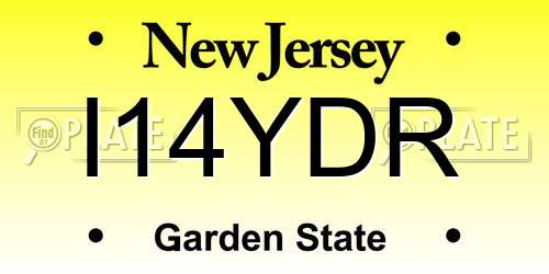I14YDR New Jersey License Plate
