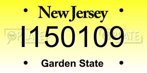 I150109 New Jersey License Plate