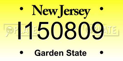 I150809 New Jersey License Plate