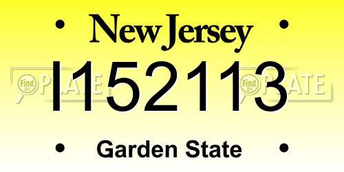 I152113 New Jersey License Plate