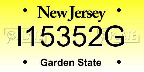 I15352G New Jersey License Plate