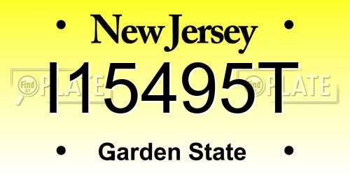 I15495T New Jersey License Plate