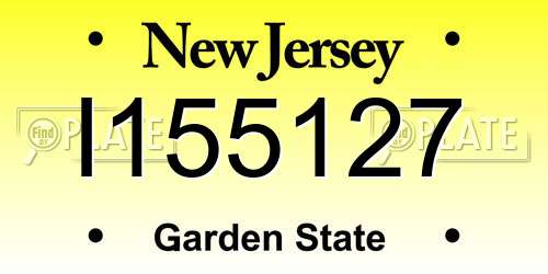 I155127 New Jersey License Plate