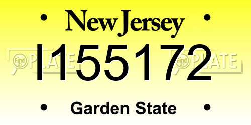 I155172 New Jersey License Plate