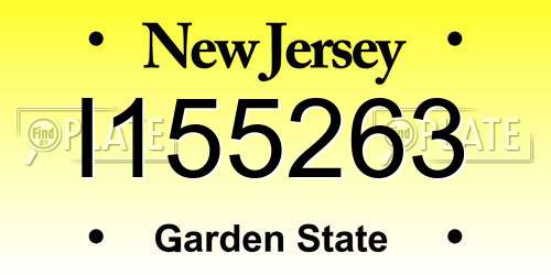 I155263 New Jersey License Plate
