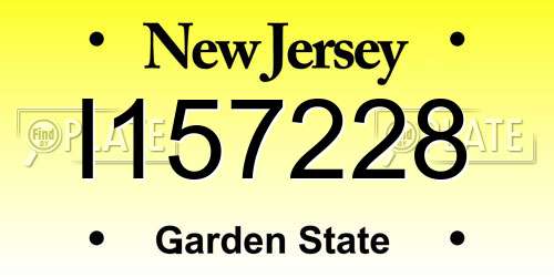 I157228 New Jersey License Plate