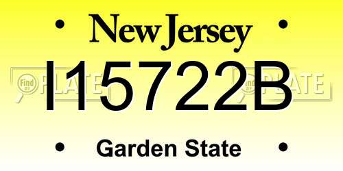 I15722B New Jersey License Plate