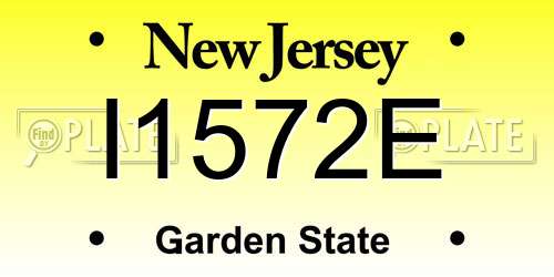 I1572E New Jersey License Plate