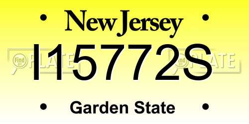 I15772S New Jersey License Plate