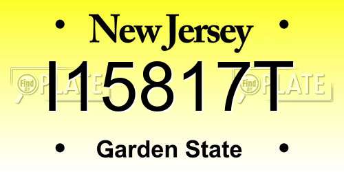 I15817T New Jersey License Plate