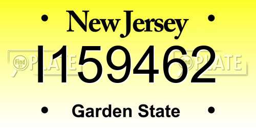 I159462 New Jersey License Plate