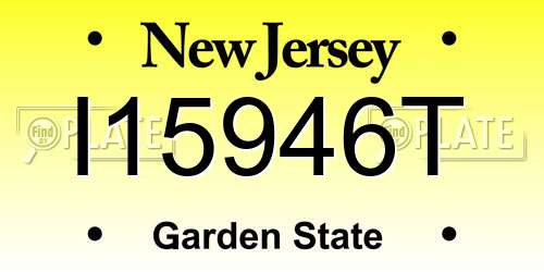 I15946T New Jersey License Plate