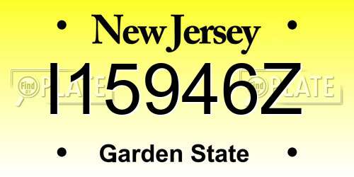 I15946Z New Jersey License Plate