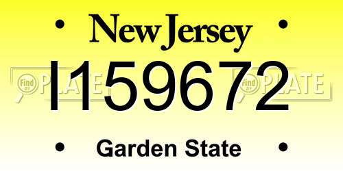 I159672 New Jersey License Plate