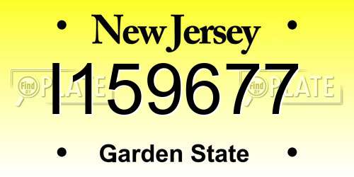 I159677 New Jersey License Plate