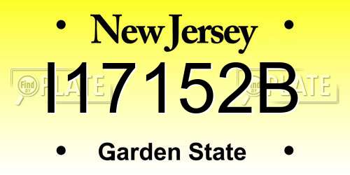 I17152B New Jersey License Plate