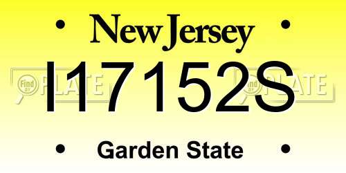 I17152S New Jersey License Plate
