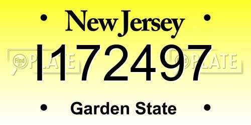 I172497 New Jersey License Plate