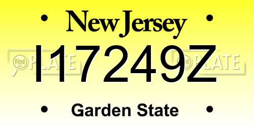 I17249Z New Jersey License Plate