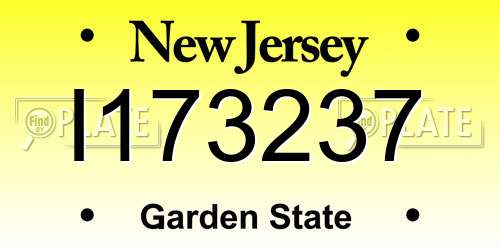 I173237 New Jersey License Plate