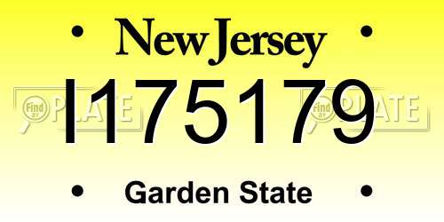 I175179 New Jersey License Plate