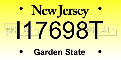 I17698T New Jersey License Plate