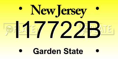 I17722B New Jersey License Plate