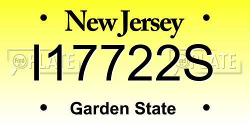I17722S New Jersey License Plate