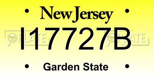 I17727B New Jersey License Plate