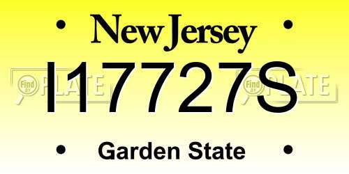 I17727S New Jersey License Plate