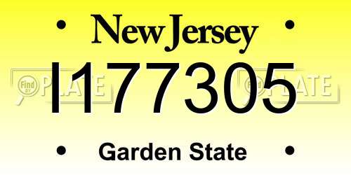I177305 New Jersey License Plate