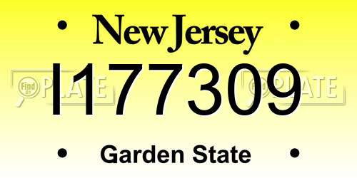 I177309 New Jersey License Plate