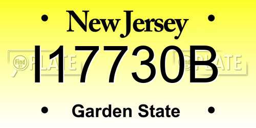 I17730B New Jersey License Plate