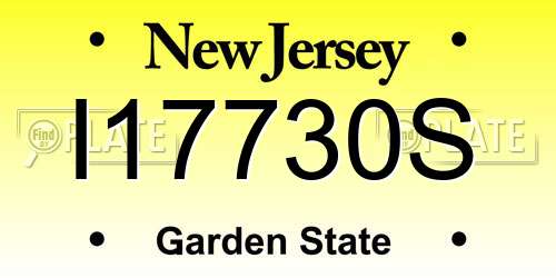 I17730S New Jersey License Plate