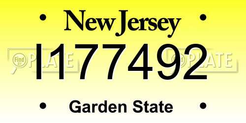 I177492 New Jersey License Plate