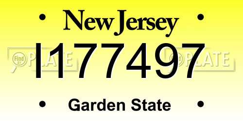 I177497 New Jersey License Plate