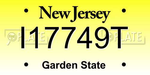 I17749T New Jersey License Plate