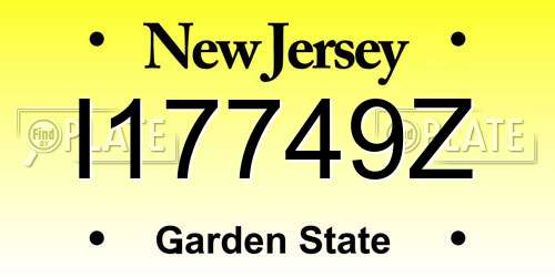 I17749Z New Jersey License Plate