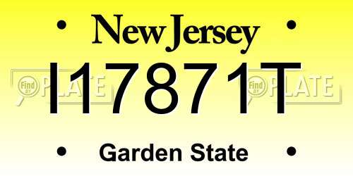 I17871T New Jersey License Plate